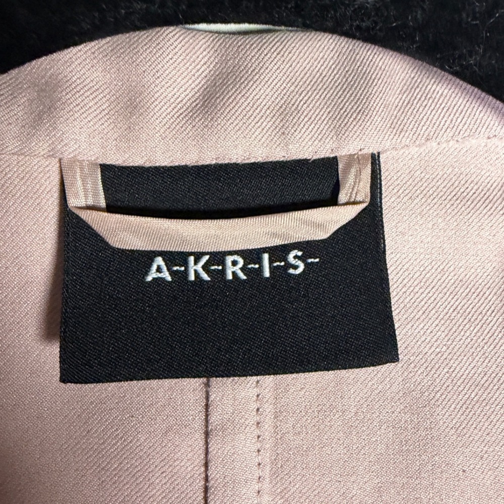 Akris Pink Silk Blend Open Front Blazer Jacket Made in Italy US 8 - Picture 3 of 9